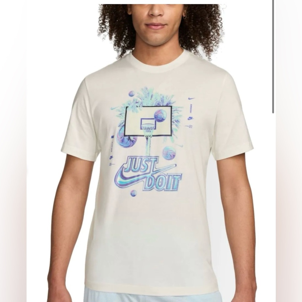 NWT Nike White Short Sleeve Tee with Retro Graphic